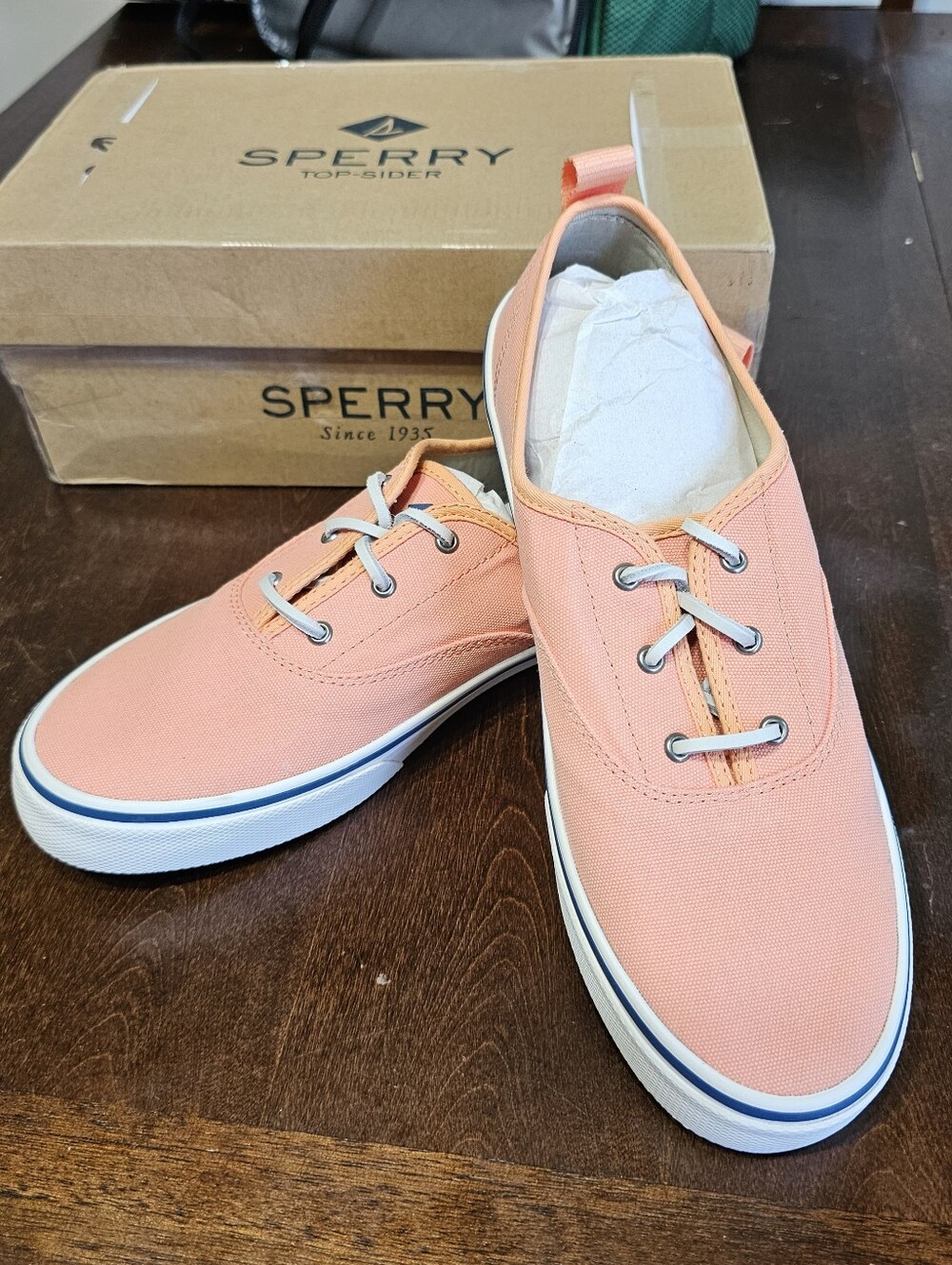 Sperry Retro Coral Lace Up Deck Shoes, Women's 9.5
